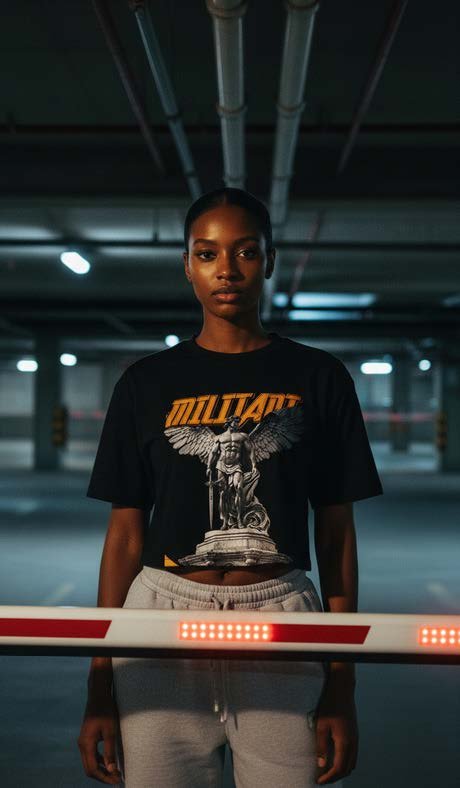 CROPPED MILITANT ANGEL T-SHIRT