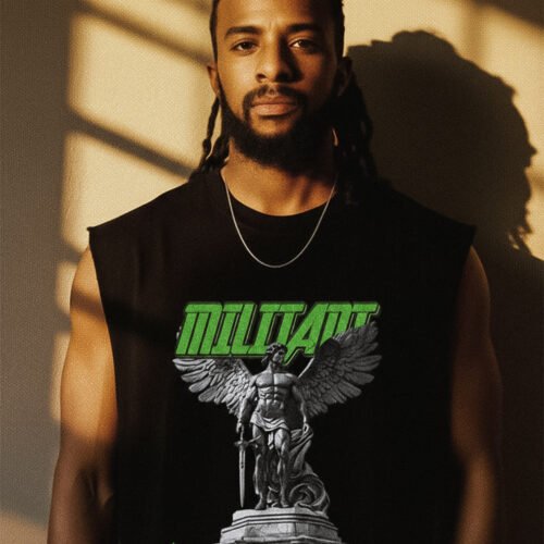 SLEEVELESS MILITANT ANGEL T-SHIRT