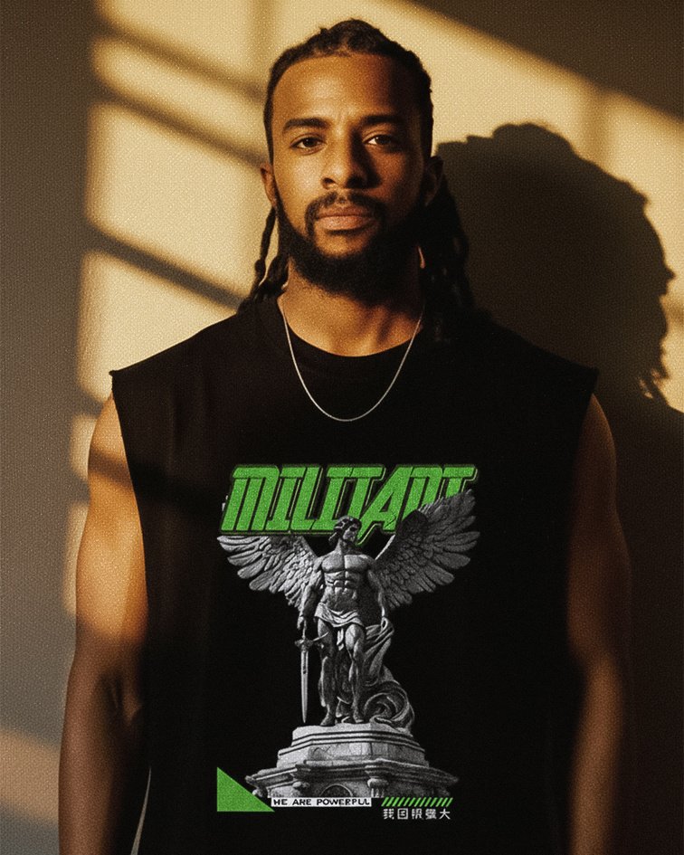 sleaveless SLEEVELESS MILITANT ANGEL T-SHIRT